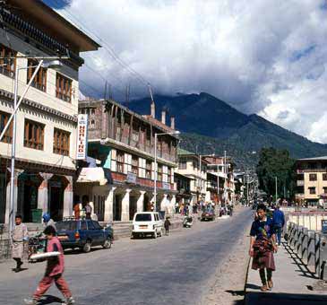 Norzin Lam Street in Bhutan